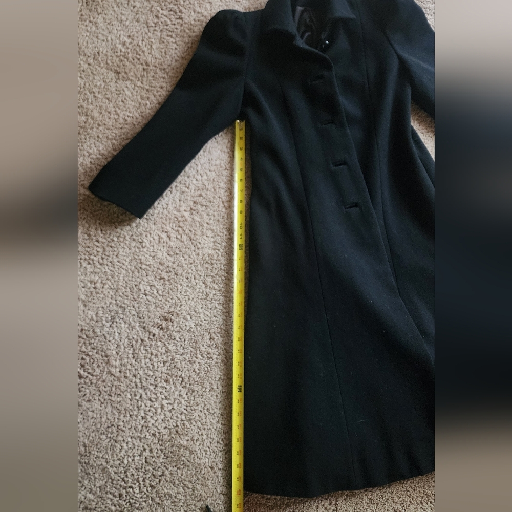 Montaldo's Nipan Coature Vintage Wool Elegant Black Long Coat Sz 10 - Picture 12 of 16